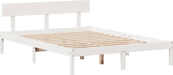 vidaXL Κρεβάτι με Ράφια χωρίς Στρώμα Λευκό 150x200 cm από Πευκο