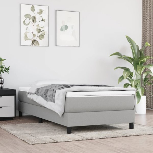 vidaXL vidaXL Materac kieszeniowy, jasnoszary, 90x190x20 cm, tkanina