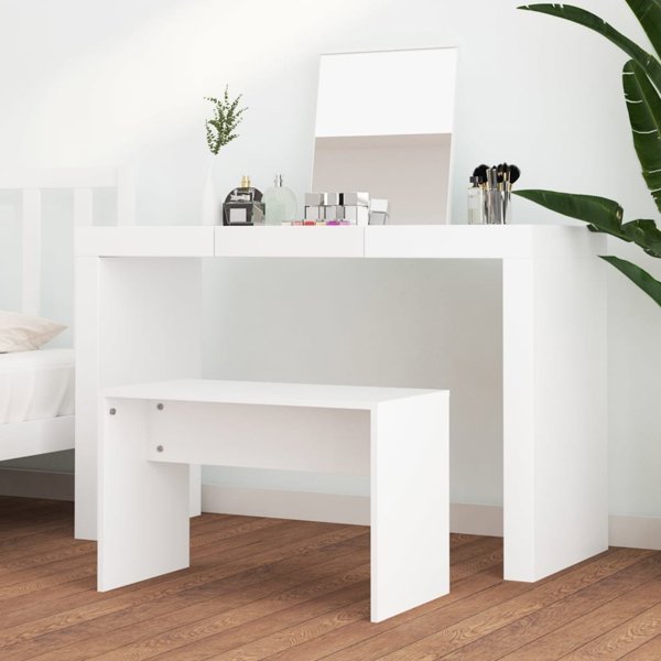 vidaXL Σκαμπό για τουαλέτα, λευκό, 70x35x45 εκ., από ξυλοπολτό