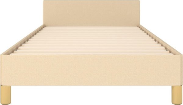 vidaXL Rama κρεβατιού με κεφαλάρι, κρεμ, 90x200 εκ., επενδεδυμένη με ύφασμα