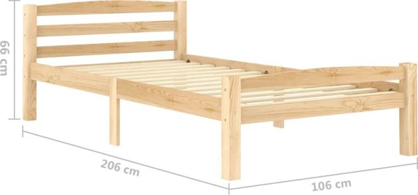 vidaXL Κρεβατοκάμαρα από Μασίφ Πεύκο, 100x200 εκ.