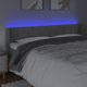 Κεφαλάρι κρεβατιού με LED, ανοιχτό γκρι, 203x16x78/88 cm, βελούδο
