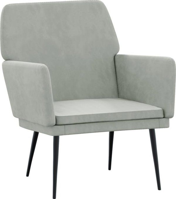 vidaXL vidaXL Fotel, jasnoszary, 62x79x79 cm, obity aksamitem