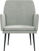 vidaXL vidaXL Fotel, jasnoszary, 62x79x79 cm, obity aksamitem