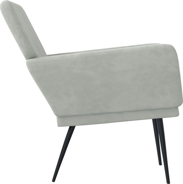 vidaXL vidaXL Fotel, jasnoszary, 62x79x79 cm, obity aksamitem