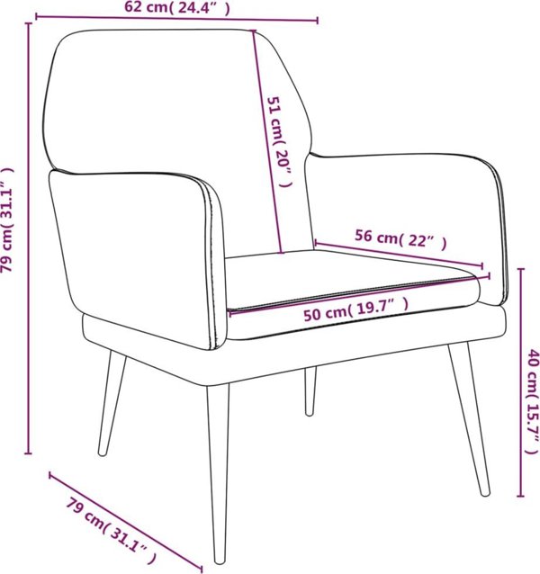 vidaXL vidaXL Fotel, jasnoszary, 62x79x79 cm, obity aksamitem