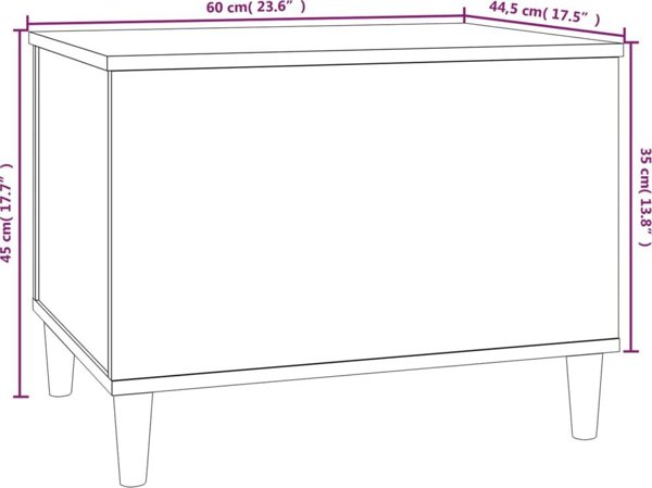 vidaXL Τραπέζι καφέ, σκουρόχρωμο σκυρόδεμα, 60x44,5x45 cm