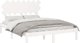 vidaXL Λευκός σκελετός κρεβατιού, 140x190 cm, μασίφ ξύλο