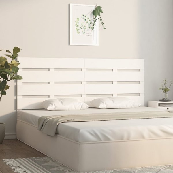 vidaXL Κεφαλάρι κρεβατιού, λευκό, 120x3x80 εκ., μασίφ πεύκο