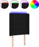 vidaXL Κεφαλάρι κρεβατιού με LED, μαύρο ύφασμα, 83x16x118/128 cm