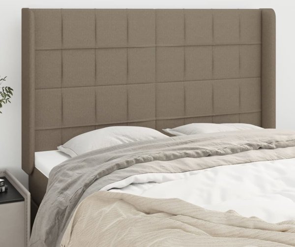 vidaXL Zaglowek uszak, taupe, 147x16x118/128 cm, tkanina