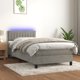 vidaXL Κρεβάτι Continental με στρώμα και LED, γκρι βελούδο, 100x200 εκ