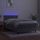 vidaXL Κρεβάτι Continental με στρώμα και LED, γκρι βελούδο, 100x200 εκ