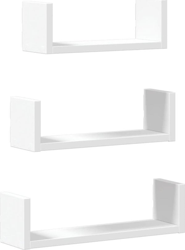 vidaXL Polki scienne, 3 szt., biale, material drewnopochodny