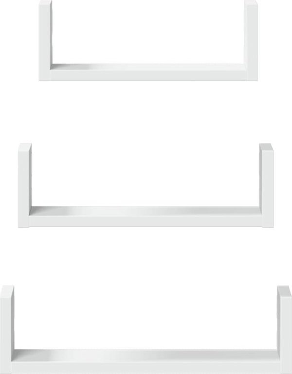 vidaXL Polki scienne, 3 szt., biale, material drewnopochodny