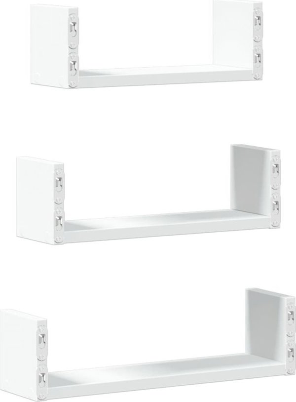 vidaXL Polki scienne, 3 szt., biale, material drewnopochodny