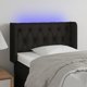 vidaXL προσκέφαλο κρεβατιού με LED, μαύρο, 83x16x78/88 εκ., ύφασμα