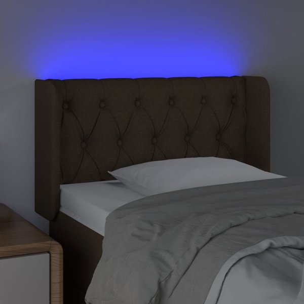 vidaXL προσκέφαλο κρεβατιού με LED, μαύρο, 83x16x78/88 εκ., ύφασμα
