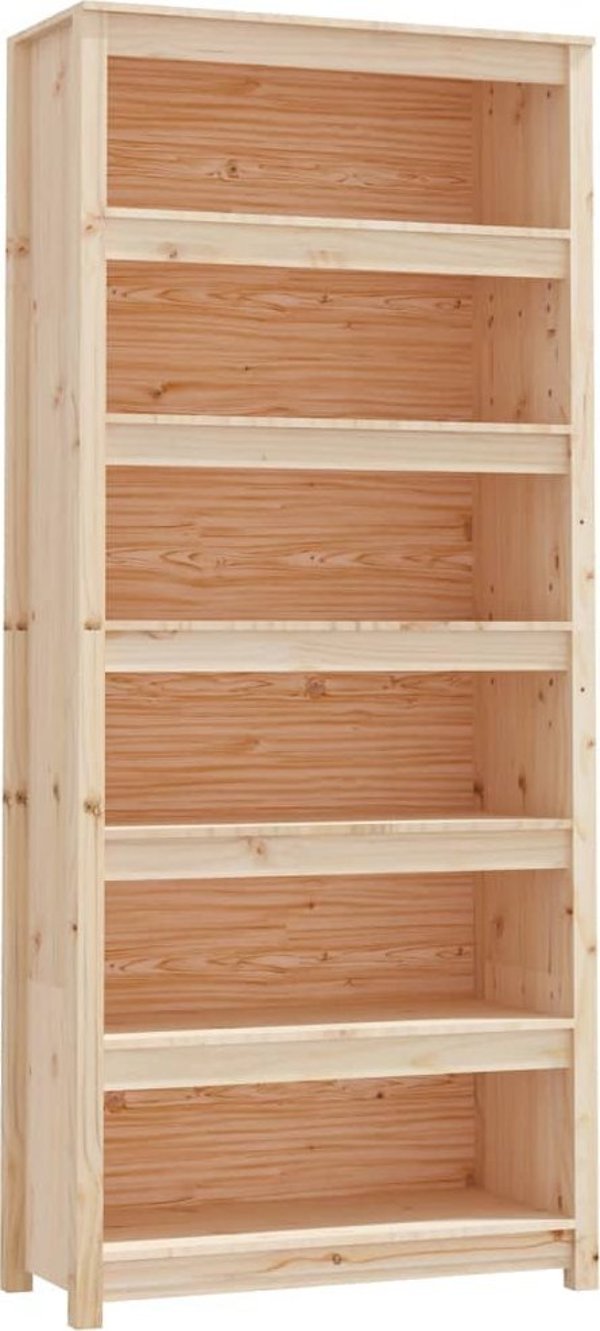 vidaXL Ραφιέρα βιβλίων, 80x35x183 εκ., από συμπαγές πεύκο