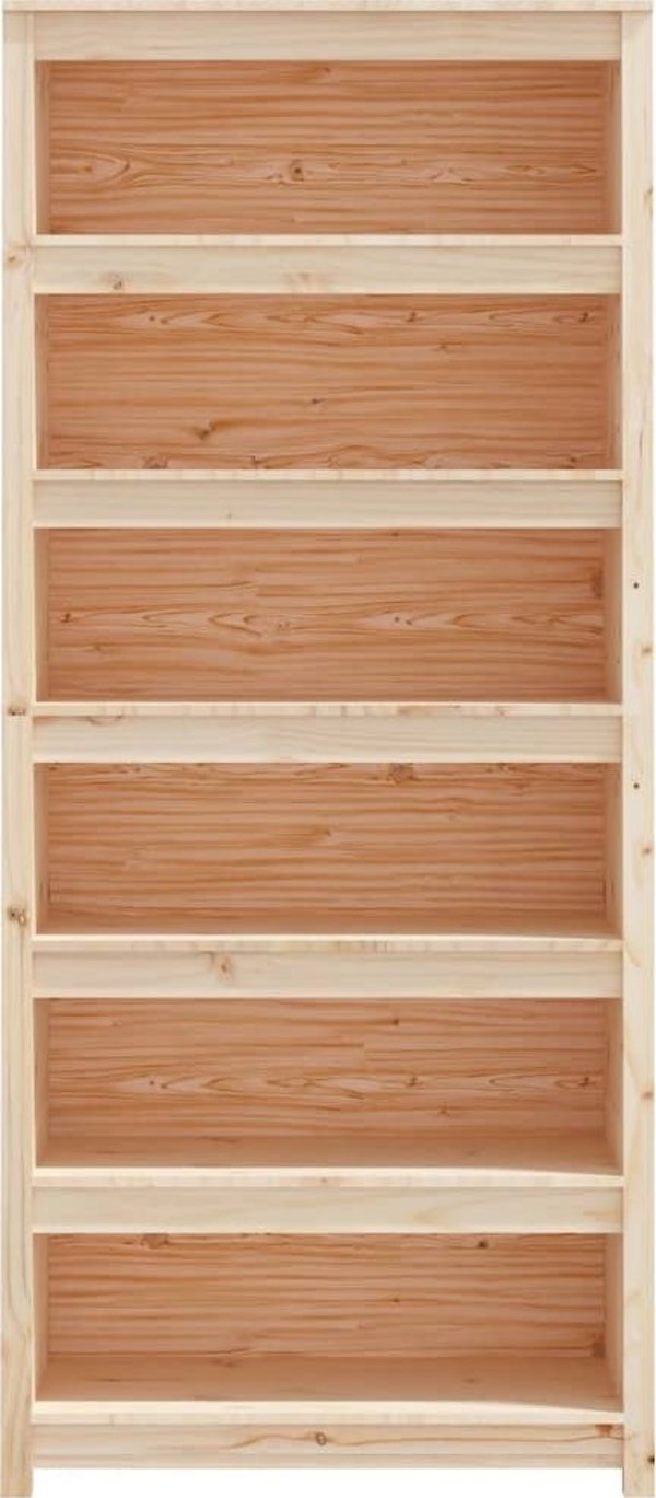 vidaXL Ραφιέρα βιβλίων, 80x35x183 εκ., από συμπαγές πεύκο