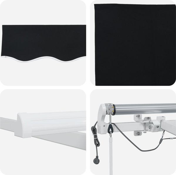 vidaXL Automatyczna Markiza chowana z LED w czarnym kolorze 450x300 cm