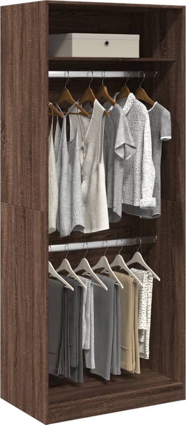 vidaXL Szafa, brazowy dab, 80x50x200 cm, material drewnopochodny