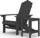 vidaXL Κήπου καρέκλα Adirondack με τραπέζι, HDPE, ανθρακί χρώμα