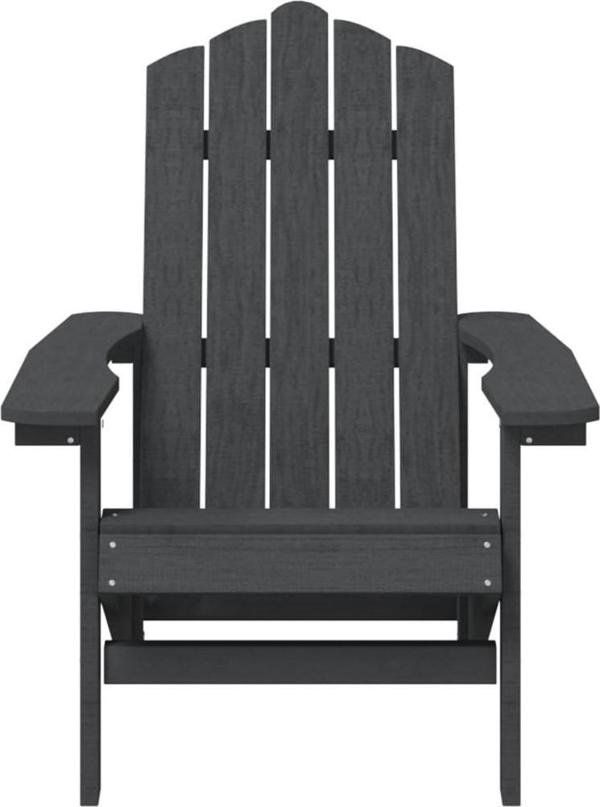 vidaXL Κήπου καρέκλα Adirondack με τραπέζι, HDPE, ανθρακί χρώμα