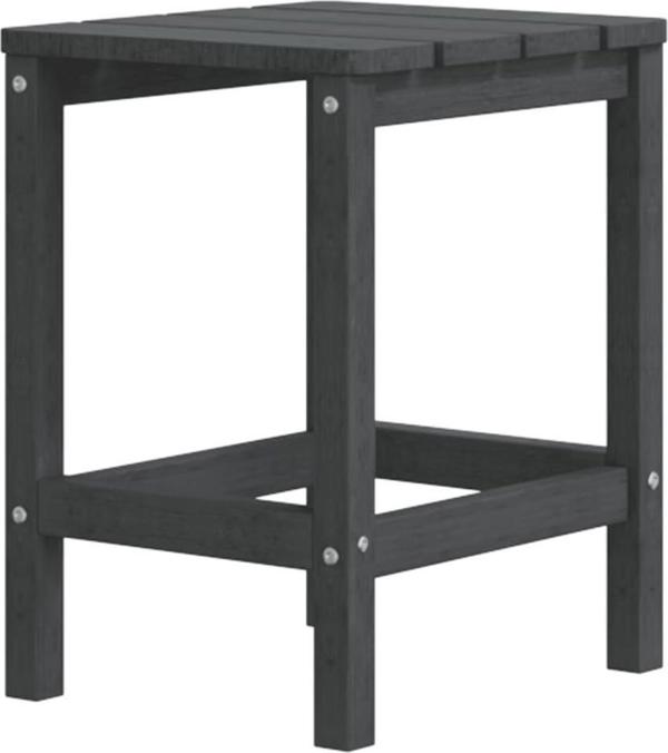 vidaXL Κήπου καρέκλα Adirondack με τραπέζι, HDPE, ανθρακί χρώμα