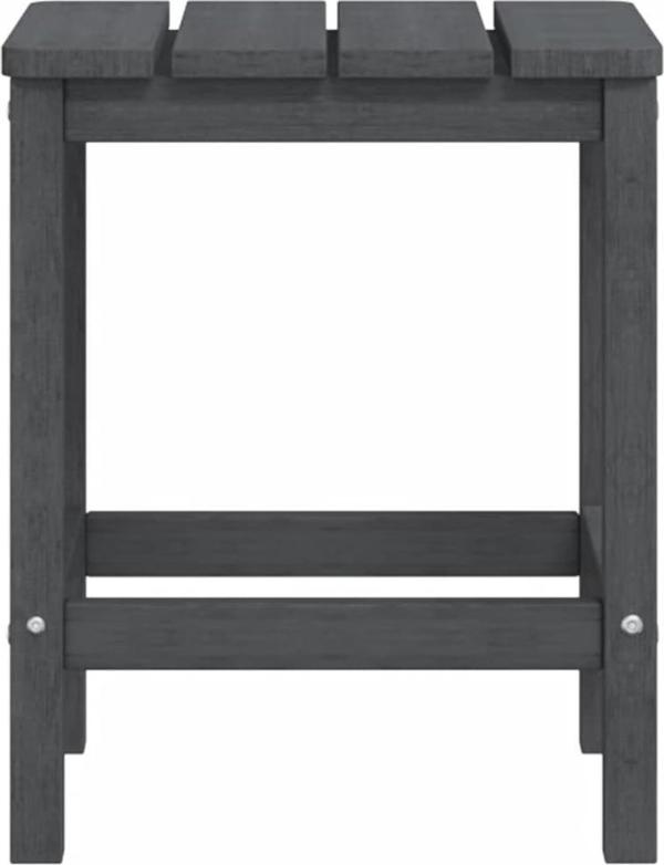 vidaXL Κήπου καρέκλα Adirondack με τραπέζι, HDPE, ανθρακί χρώμα