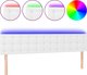 vidaXL Zaglowek do lozka z LED bialy 200x5x78/88 cm sztuczna skora