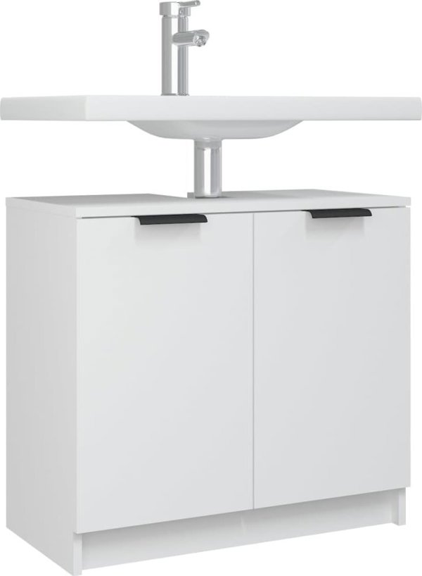 vidaXL Szafka lazienkowa, biala, 64,5x33,5x59 cm