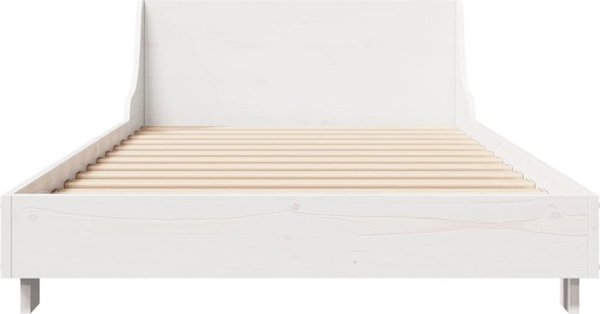vidaXL Rama lozka bez materaca, biala, 75x190 cm, lite drewno sosnowe