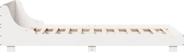 vidaXL Rama lozka bez materaca, biala, 75x190 cm, lite drewno sosnowe