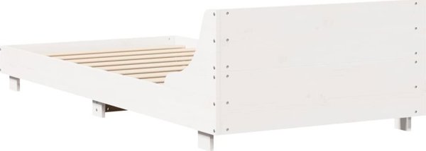 vidaXL Rama lozka bez materaca, biala, 75x190 cm, lite drewno sosnowe