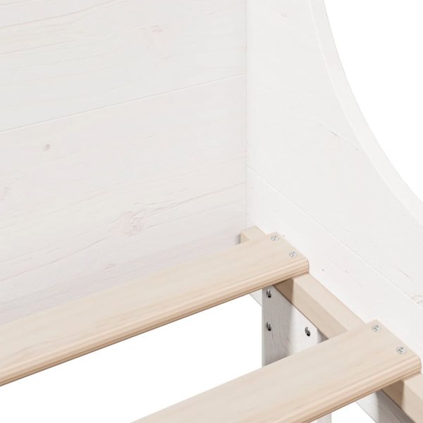 vidaXL Rama lozka bez materaca, biala, 75x190 cm, lite drewno sosnowe