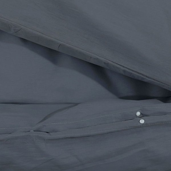 vidaXL Zestaw poslieli, antracytowy, 200x220 cm, lekka mikrofibra