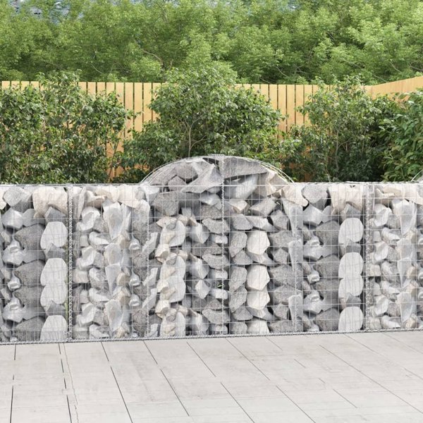 vidaXL Kosze gabionowe, 4 szt, 200x50x100/120 cm, galwanizowane zelazo