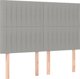 vidaXL Κεφαλάρι κρεβατιού με LED, ανοιχτό γκρι, 144x5x118/128 εκ., ύφασμα