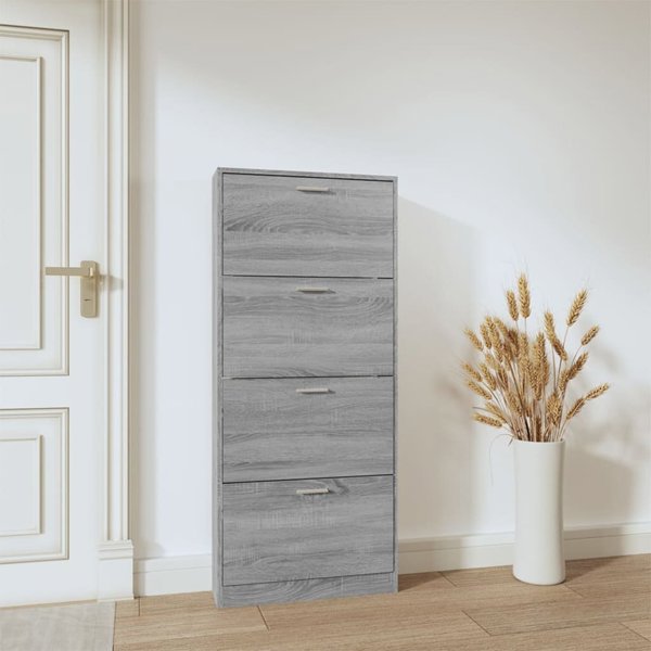 vidaXL Παπουτσοθήκη γκρι δρυς σόνομα, 59x17x150 cm