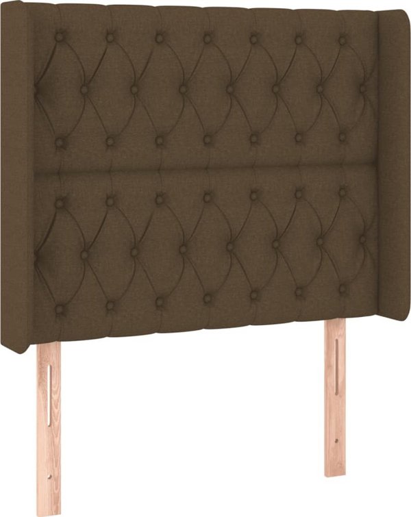 vidaXL Κρεβάτι Continental με στρώμα, καφέ, 90x200 cm, ύφασμα