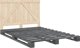 vidaXL Κορμός κρεβατιού με κεφαλάρι, γκρι, 140x200 cm, μασίφ πεύκο