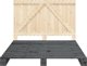 vidaXL Κορμός κρεβατιού με κεφαλάρι, γκρι, 140x200 cm, μασίφ πεύκο