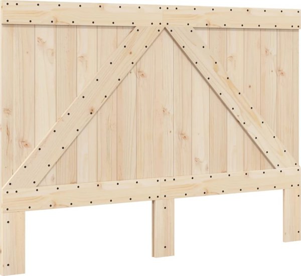 vidaXL Κορμός κρεβατιού με κεφαλάρι, γκρι, 140x200 cm, μασίφ πεύκο