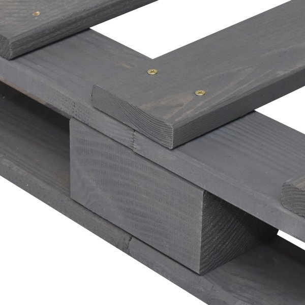 vidaXL Κορμός κρεβατιού με κεφαλάρι, γκρι, 140x200 cm, μασίφ πεύκο