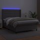 vidaXL Κρεβάτι κοντινεντάλ με στρώμα και LED, γκρι οικολογικό δέρμα 140x200 cm