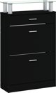 vidaXL Szafka na παπούτσια, μαύρη, 63x24x104 cm, ξυλοπαραγωγικό υλικό