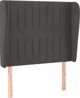 vidaXL Κεφαλάρι uszak, σκούρο γκρι, 103x23x118/128 εκ., βελούδο
