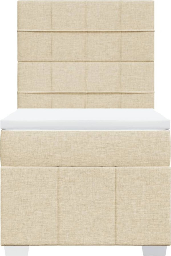 vidaXL Κρεβάτι κοντινεντάλ με στρώμα κρεμ 80x200 cm ύφασμα