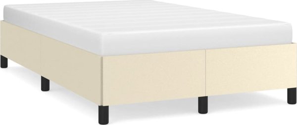 vidaXL Κρεβάτι Ράμα Κρεβατιού Κρεμ 120x200 εκ. επενδεδυμένο με τεχνητό δέρμα